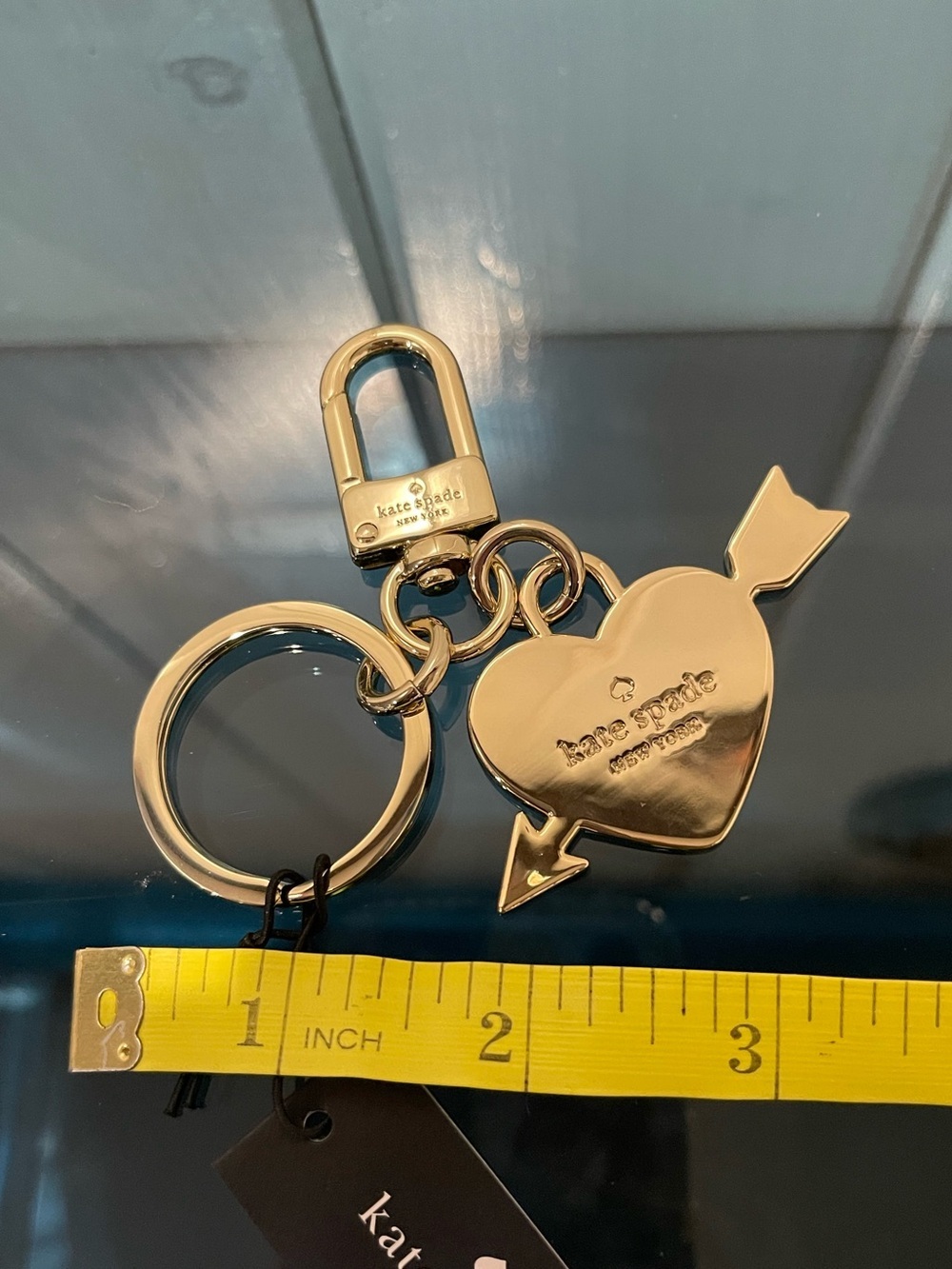 Kate Spade ♠️ Love Shack Red Heart Bag Charm & Green Spade Luggage Tag NWT 2FER - Picture 13 of 15